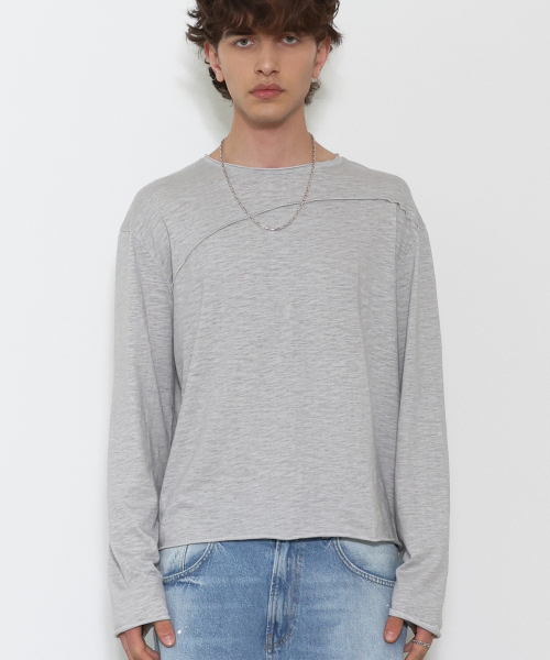 Rough Cut Line Long Sleeve GREY
