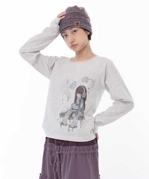 HUGYOURSKIN X Felurya printed top (Oatmeal)