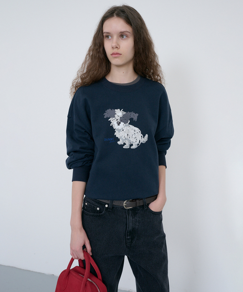 UNISEX PUPPY SWEATSHIRT_UDTS6C112_FRENCH NAVY