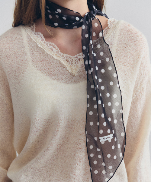 DOT SLIM SCARF BLACK