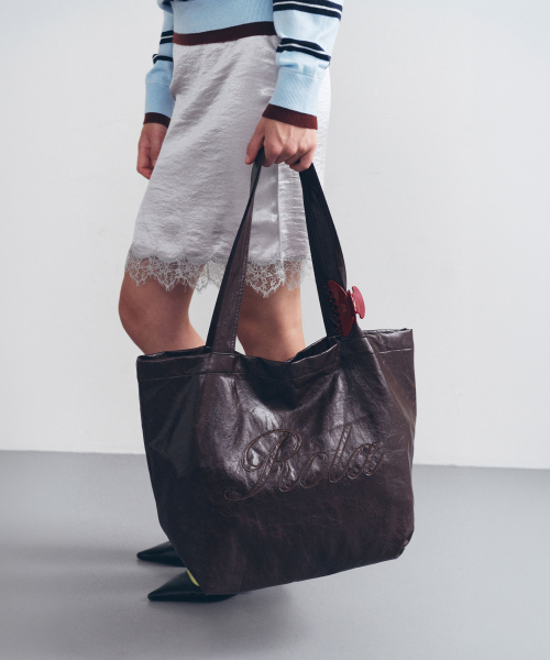LEATHER SHOULDER BAG BROWN