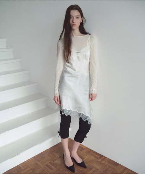 LACE SLIP DRESS WHITE