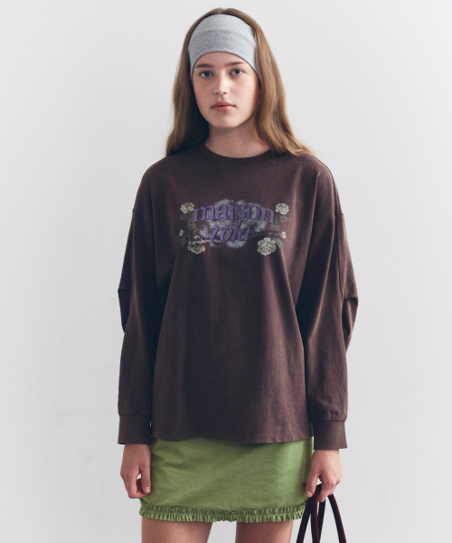 ROSE PIGMENT GRAPHIC LONG SLEEVE BROWN