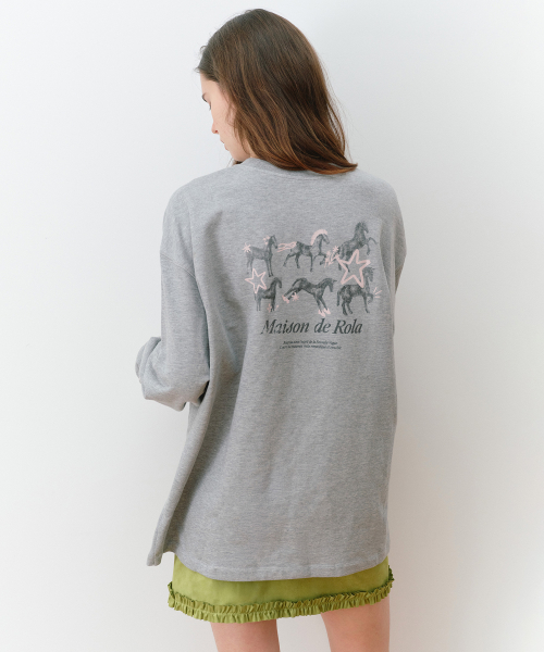 BACK HORSE GRAPHIC SWEATSHIRT M/GRAY