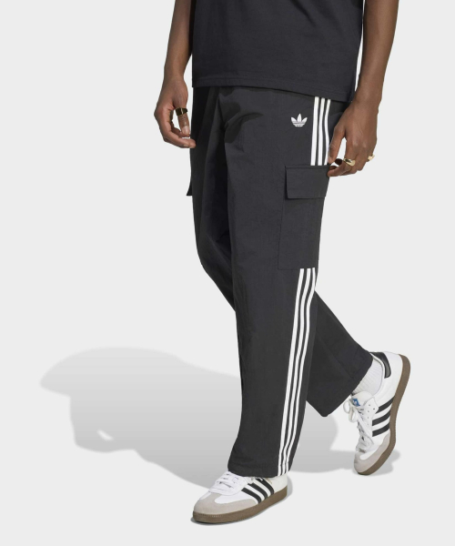 클래식 3-스트라이프 카고 팬츠 - 블랙:화이트 / KQ8924