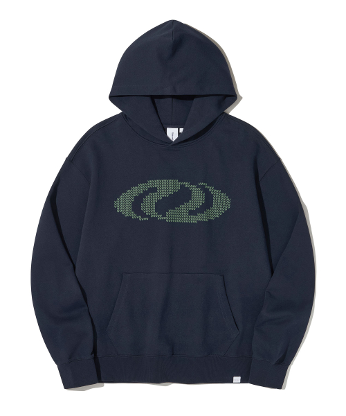 Circuit Knit Effect Hoodie_Navy