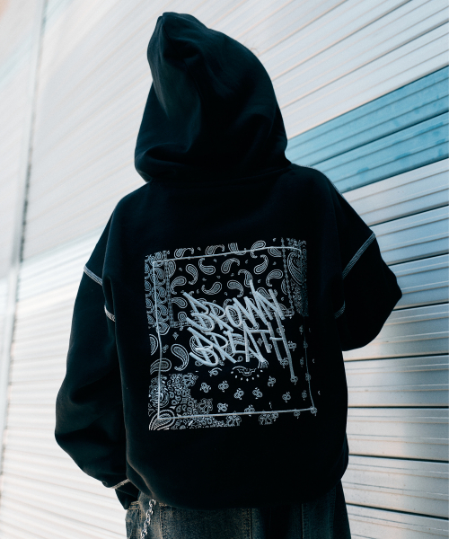 KIDS PAISELY GRAPHIC HOODIE - BLACK