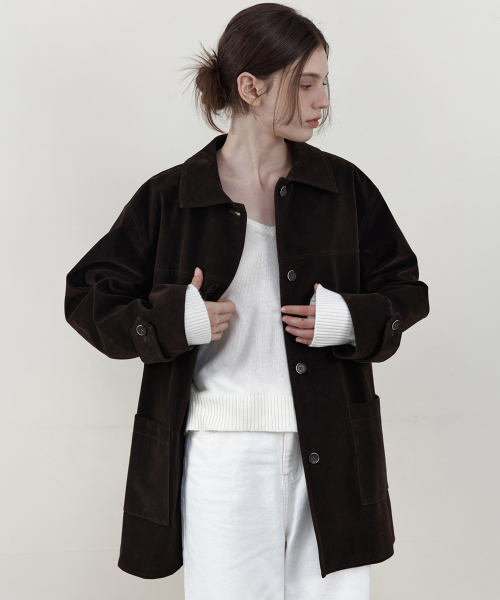 Vegan Suede Single Half Jacket
