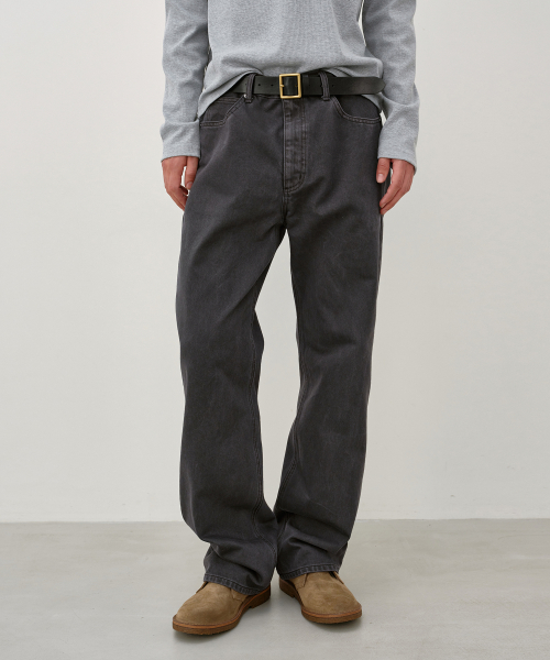 Oil Washed Semi-Wide Pants RUSTY BROWN