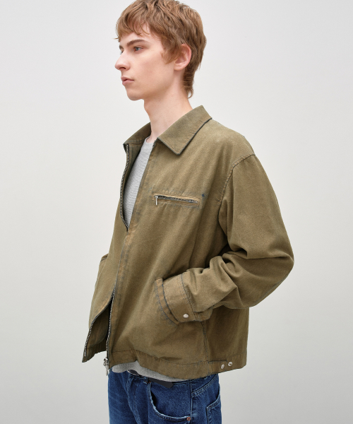 Vintage Denim Suede Jacket BEIGE