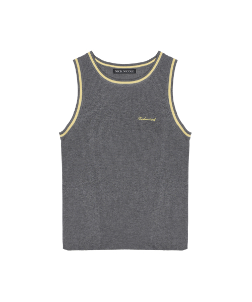 MINIMAL RIBBED SLEEVELESS TOP_CHARCOAL