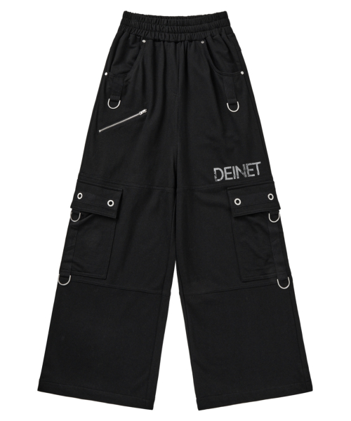 METAL DETAIL SWEAT PANTS IN BLACK