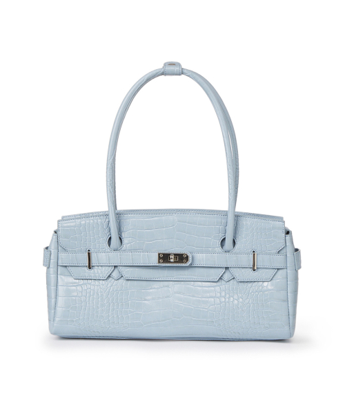 CROCODILE PATTERN TWO-WAY BAG IN SKY BLUE