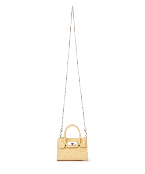 CROCODILE PATTERN CHAIN MINI BAG IN BUTTER