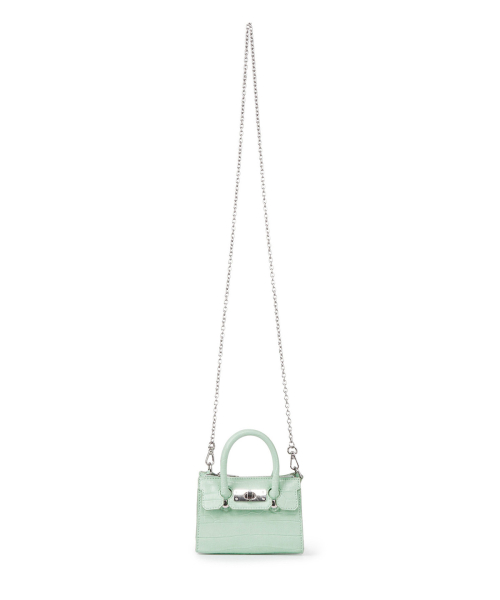 CROCODILE PATTERN CHAIN MINI BAG IN MINT