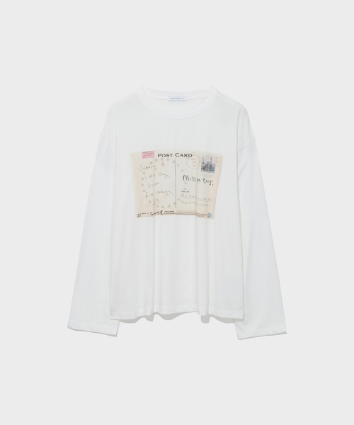 POSTCARD LONG SLEEVE TEE_OFF WHITE [LC263TS13OW]