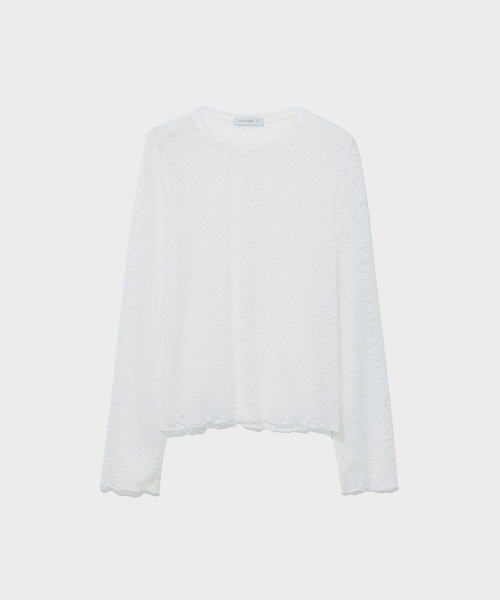 LACE LONG SLEEVE TEE_IVORY [LC263TS15IV]