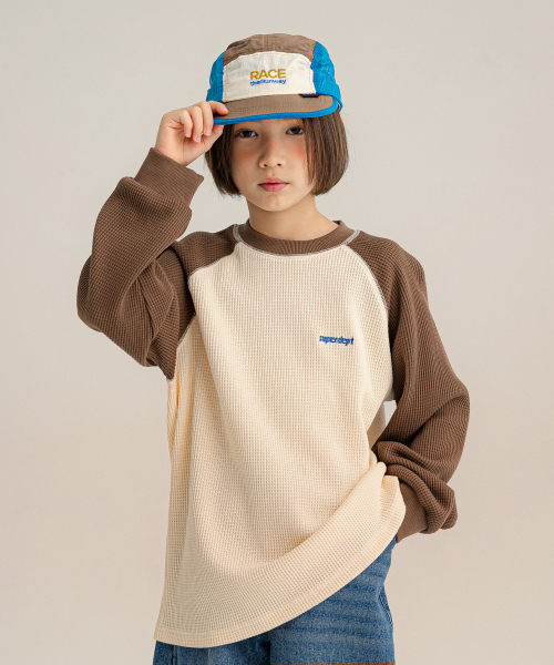 와플 라글란 티셔츠 Brown