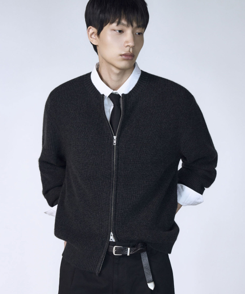 더니트컴퍼니 폭스 블렌디드 집업 가디건 3color