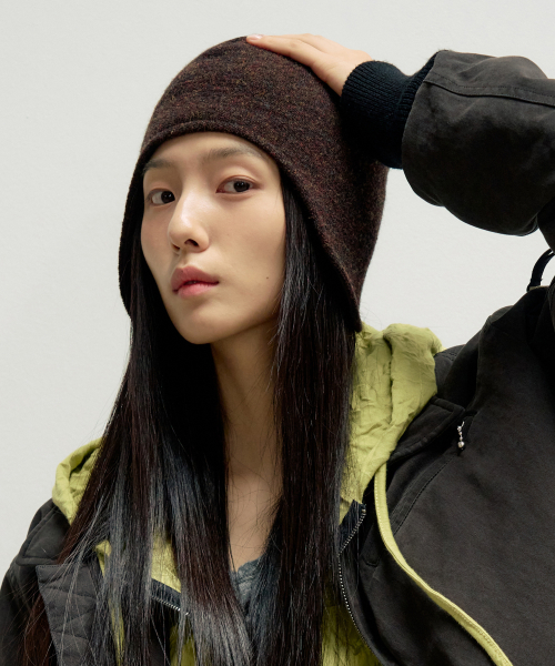 WOOL EARFLAP BEANIE [BROWN]