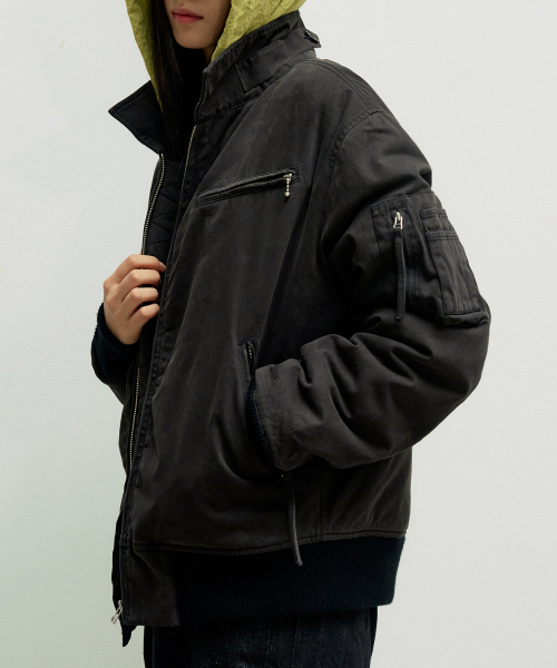 FRED MILITARY BOMBER JACKET [CHARCOAL]