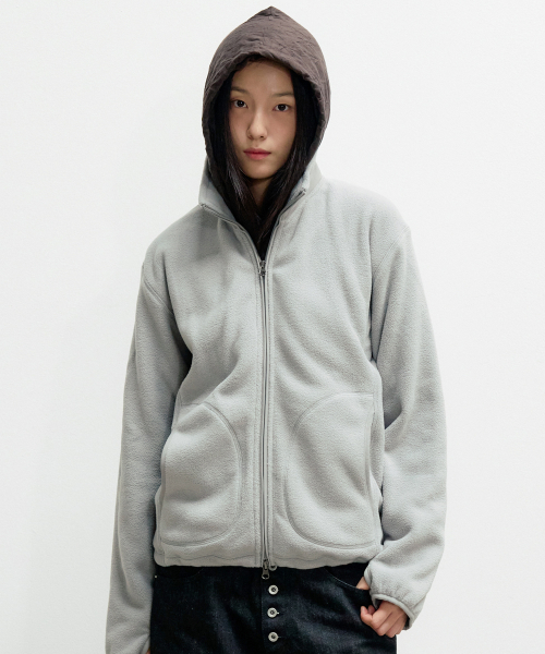 SNUG FLEECE FULL ZIP-UP [LIGHT GREY]