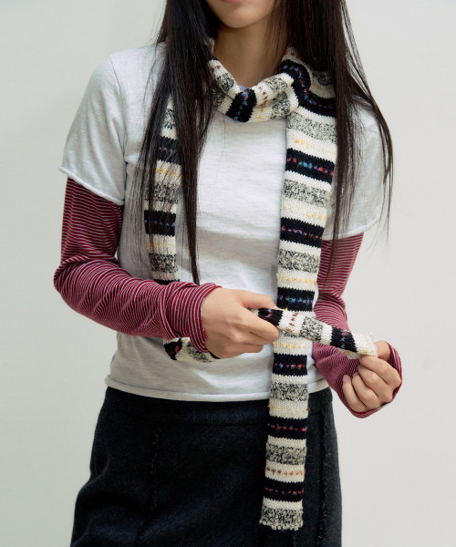 FACADE KNIT MUFFLER [MELANGE GREY]