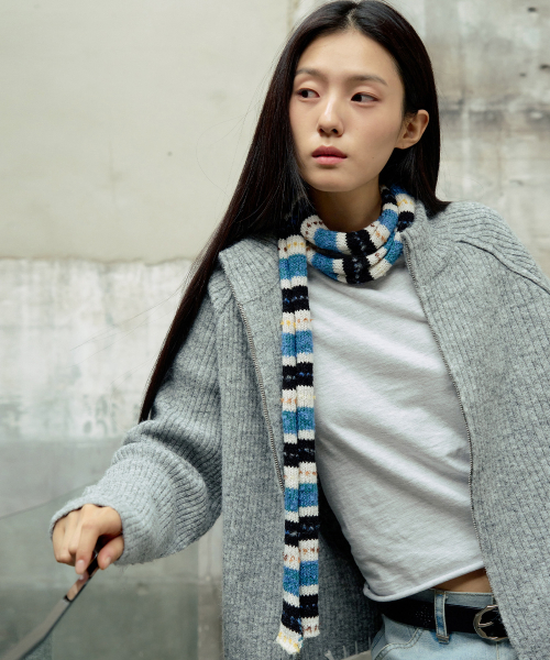 FACADE KNIT MUFFLER [BLUE]