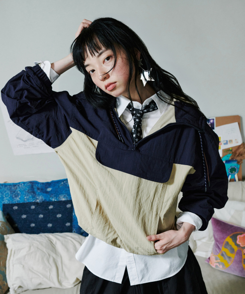 COLOR BLOCKING ANORAK - 2 colors