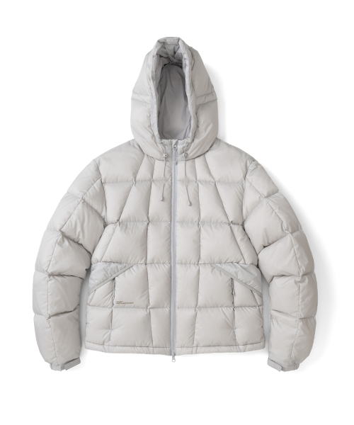 TCM grid quilted heavy padding (grey beige)