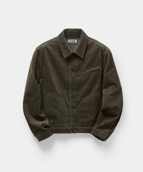 Corduroy Multi-Pocket Shirts Jacket (Brown)
