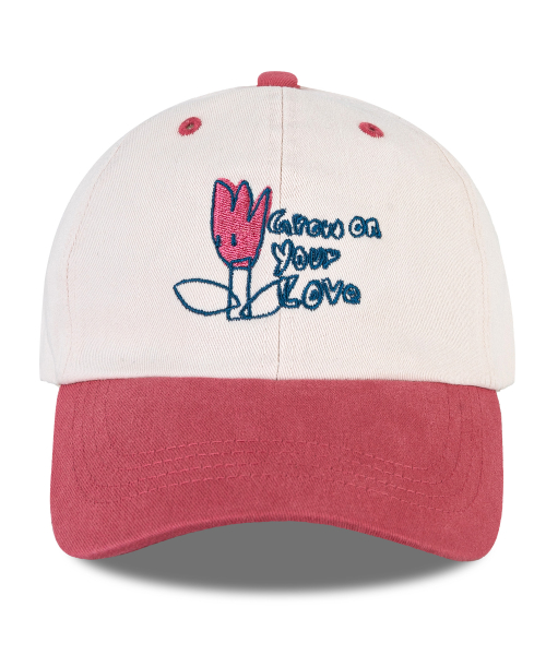 그로우 러브 투톤 볼캡-핑크(Grow love shop two-tone Ball Cap)