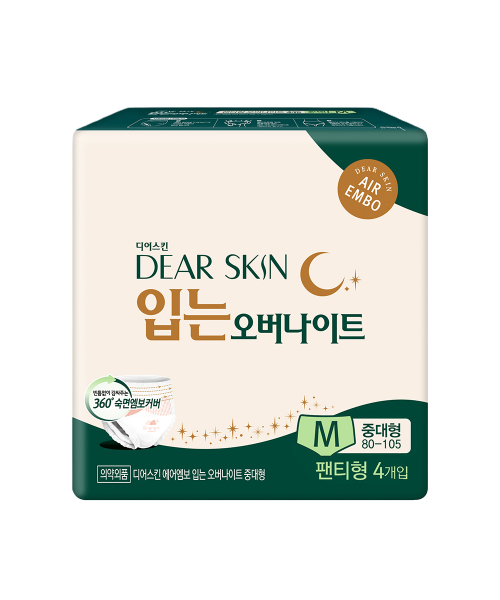 디어스킨 에어엠보 입는오버나이트 중대형 4P