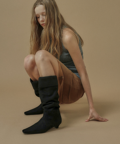 KIKO Suede Folding Middle Boots (2color) — Main product photo