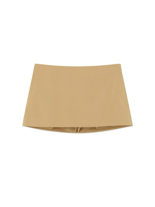 MATTE CRACK MINI SKIRT (BEIGE)