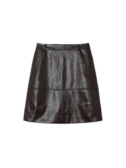SOFT CURVE MIDI SKIRT (BROWN)