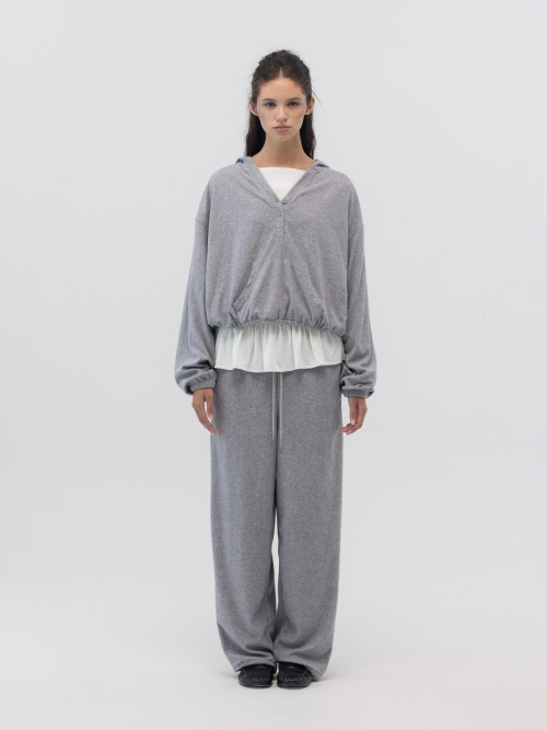 SNUG TERRY STRING PANTS (MELANGE GRAY)