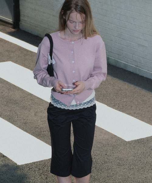 BASIC LOGO CARDIGAN (PINK)