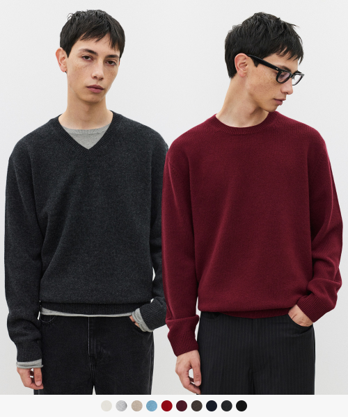 100 Fine Merino Wool Knit (2 Types)