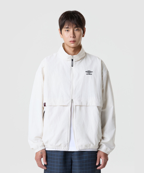 클래식 스탠넥 웜업 바람막이 자켓 아이보리 UR321CJK93