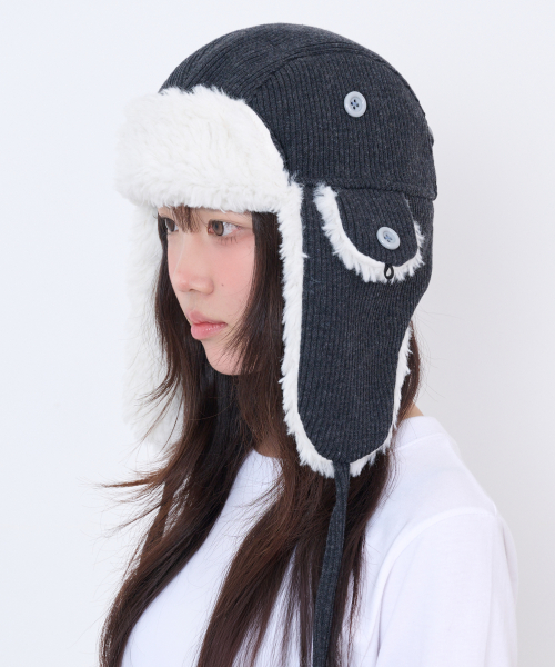 비디오자키 퍼 트루퍼햇 [차콜]