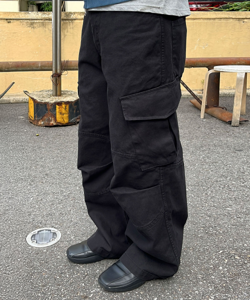 [DIVEIN X 무민서] WASHED VERN CARGO PANTS (BLACK)