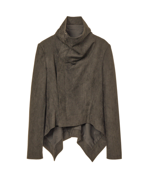 DRAPED SCARF JACKET IN BROWN