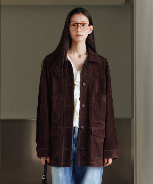 Suede overfit work jacket_2colors