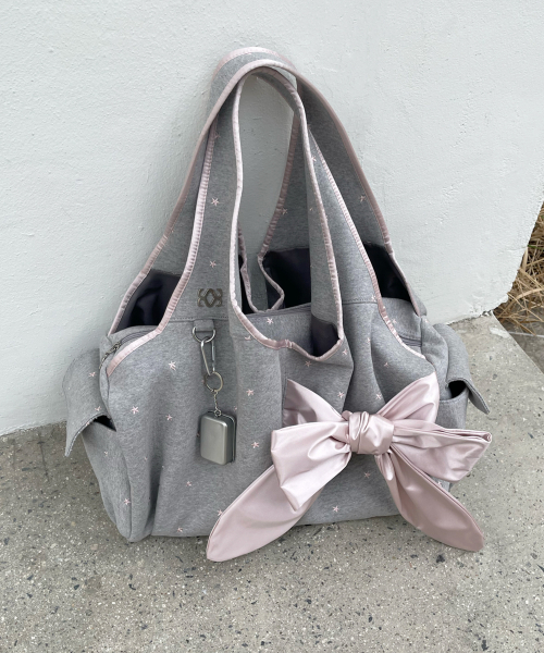 Bow Shoulder Bag (Pink Star)