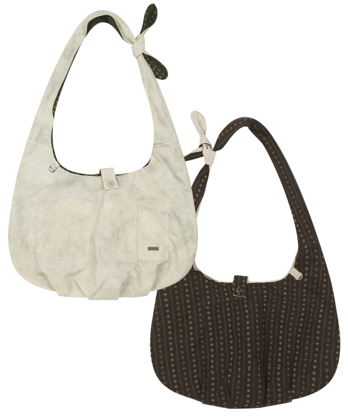 [ZGGU] Reversible Multi Pocket Tie Bag [IVORY]