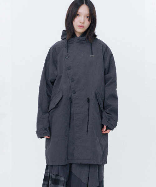 미세키서울 Asymmetry button field jacket CHARCOAL