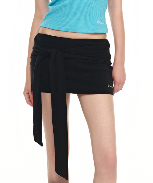 콜레트 슬림 글램 미니 스커트_블랙 Colette Slim Glam Mini Skirt_ Black