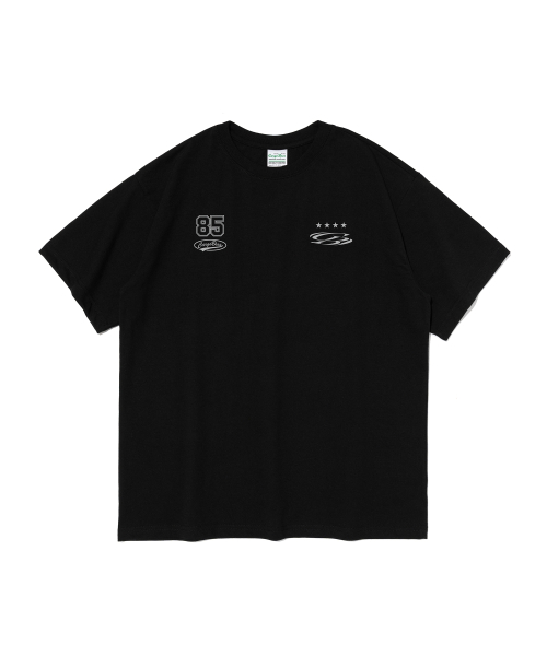 (Plus Size) Star Circle Logo Short-Sleeve T-Shirt (Black)