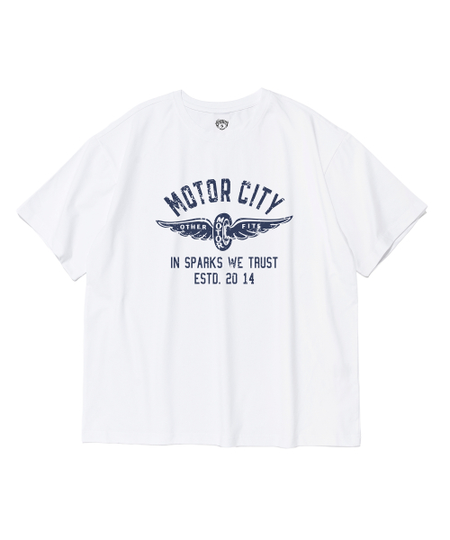 Vintage Motor City Graphic Dry-Fit Short-Sleeve T-Shirt (White)